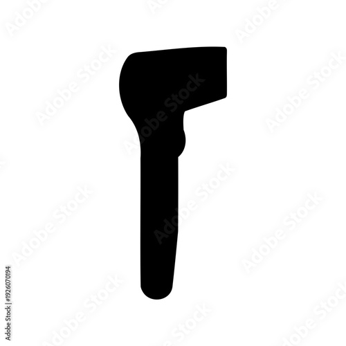 Black silhouette of a non contact thermometer for temperature scanning purpose