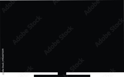 Flat screen television with stand on white background