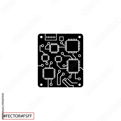 A black and white image of a circuit board