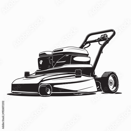 Modern Grass Cutting Machine Vector Illustration Isolated on White Background