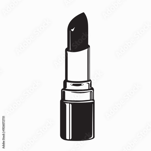 Elegant Cosmetic Lipstick Beauty Fashion Silhouette Vector