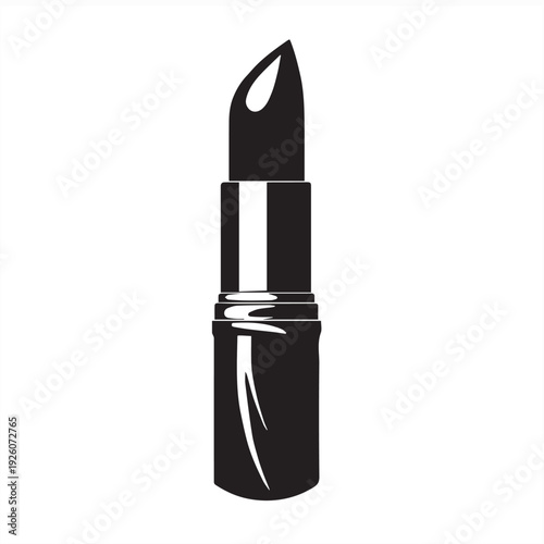Elegant Cosmetic Lipstick Beauty Fashion Silhouette Vector