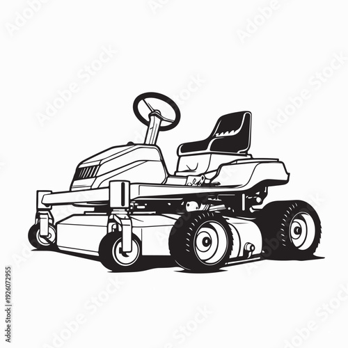 Modern Lawn Mower Garden Grass Cutting Equipment Vector