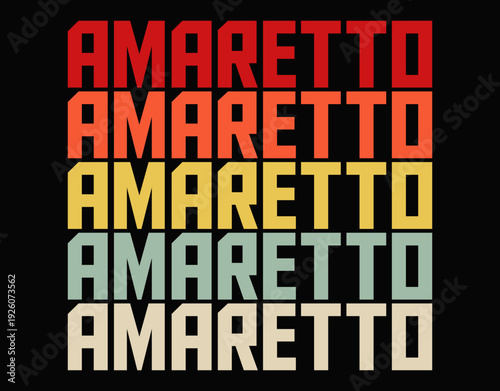 Italian Liqueur Amaretto vintage - printable editable vector art file.