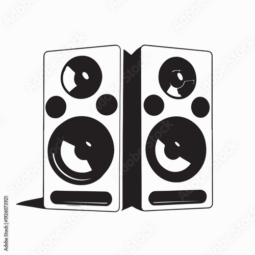 Speakers Sound System Logo Vector Isolated on White Background