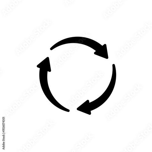 Reload circular arrow icon. Refresh loop symbol. Update rotation arrows sign