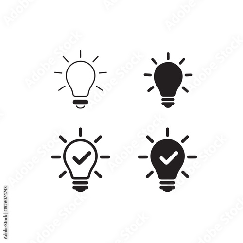 Creative Thinking and Approved Innovation Vector Icons