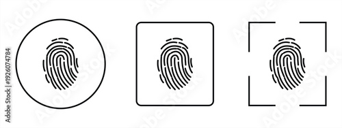 Fingerprint icon set. Unique human fingerprints. Thumbprint icon. Unlocking a smartphone. Vector illustration