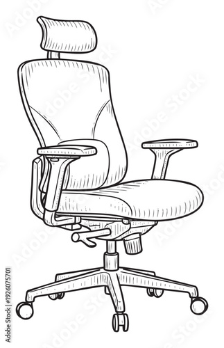 Modern comfortable ergonomic office chair with adjustable headrest and armrests, ideal for corporate office spaces or home study areas seeking professional furniture solutions.