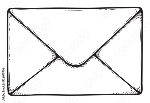 Hand drawn doodle style closed envelope ready to hold a secret message or important document perfect for communication themed projects and postal service graphics