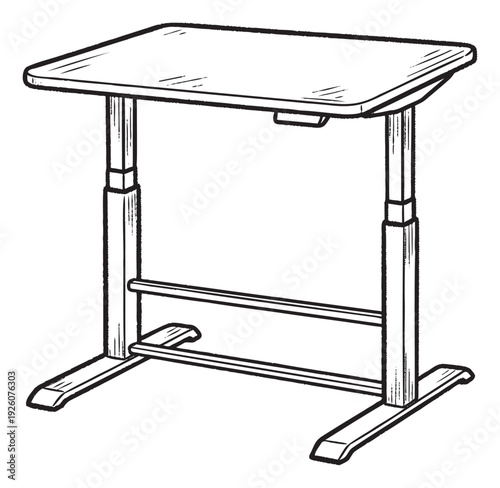 Modern height adjustable standing desk offering ergonomic flexibility for a versatile workspace, ideal for home office setups promoting health and productivity.