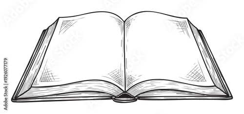 Vintage style open book with blank spread pages inviting viewers to read or write useful for educational resources knowledge sharing and publishing concepts