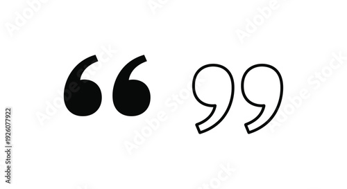 Simple graphic of paired quotation marks one style bold one light