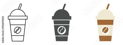 Latte To Go Line Icon, Simple Outline Vector of Coffee Cup, Hot Latte, Drink Symbol, Takeaway Coffee, and Cafe Menu Illustrations