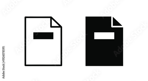 Two document icons one white with a black bar one black with a white bar