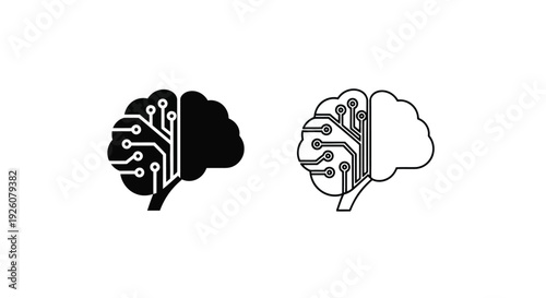 Digital brain icons representing artificial intelligence and neural networks