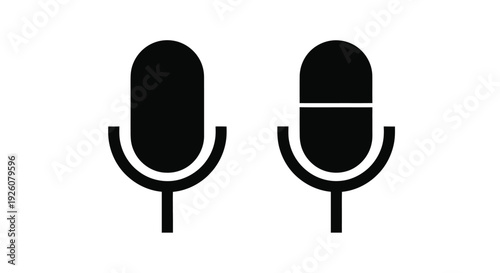 Two black microphone icons displayed against a plain white background
