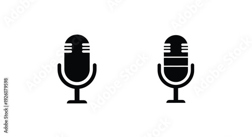 Two black microphone icons displayed against a plain white background