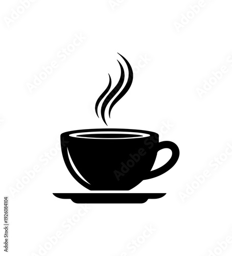 Steaming cup of coffee on saucer, perfect for morning boost