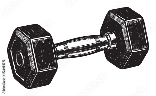 Strong workout equipment dumbbell for effective strength training and bodybuilding exercises, perfect for fitness club promotions and healthy lifestyle content