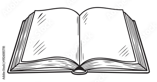 Open book with blank pages ready for text, symbolizing education, knowledge, and storytelling, perfect for academic, literary, or informational graphic resources and print materials