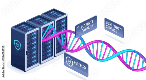 DNA Data Storage Concept with Server Racks for Petabyte Capacity and Zero Energy Solutions