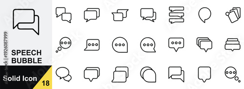 Modern Chat Bubble Solid Icon Set
