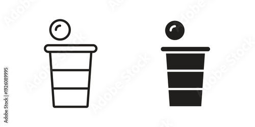 Beer pong icon vector logo design element. Vector emblem template.