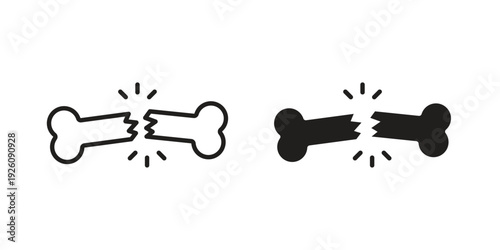 Broken bone icon vector logo design element. Vector emblem template.