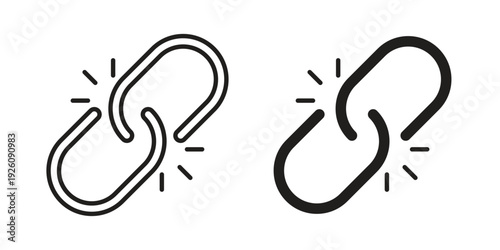 Broken link icon vector logo design element. Vector emblem template.