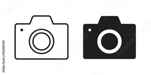 Camera icon vector logo design element. Vector emblem template.
