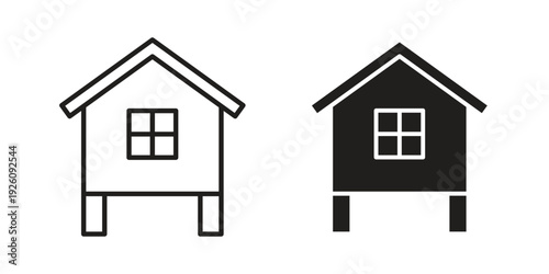 Chicken coop icon vector logo design element. Vector emblem template.