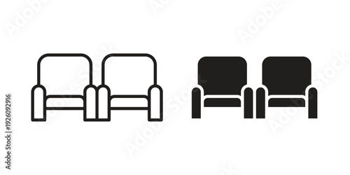 Cinema seat icon vector logo design element. Vector emblem template.