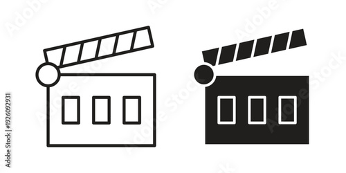 Cinema flapper icon vector logo design element. Vector emblem template.