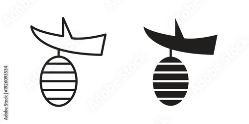 Cocoon icon vector logo design element. Vector emblem template.