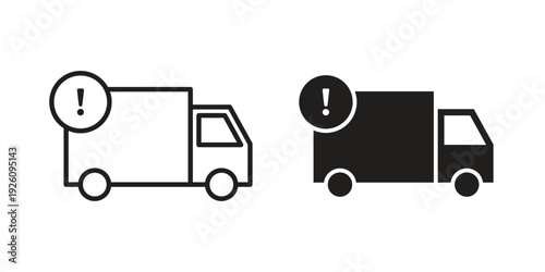 Delivery delay icon vector logo design element. Vector emblem template.