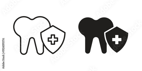 Dental insurance icon vector logo design element. Vector emblem template.
