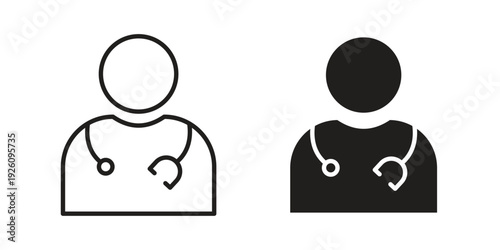 Doctor icon vector logo design element. Vector emblem template.