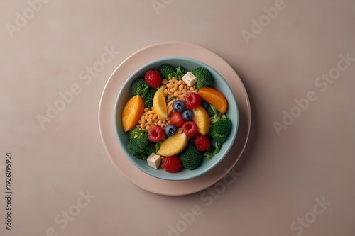 Clean food mockup background, top-down shot, pastel tones
