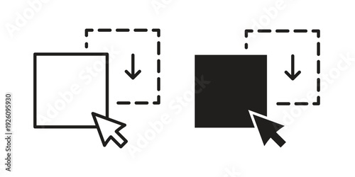 Drag and drop icon vector logo design element. Vector emblem template.