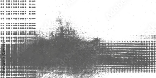 Vintage black and white grunge background featuring a rough ink texture and hand-drawn sketch elements within a dirty paint border vector illustration
