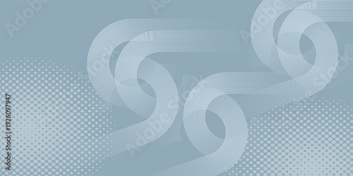 White and gray gradient abstract background with shining white round lines pattern. Futuristic circle line design for poster, cover, banner, presentation, website, flyer. EPS. 4