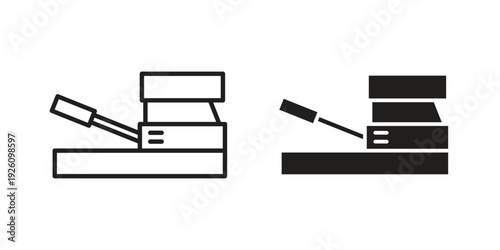 Floor sanding machine icon vector logo design element. Vector emblem template.
