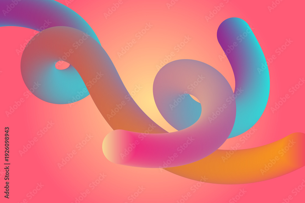 custom made wallpaper toronto digitalAbstract 3d fluid shapes with vibrant gradient colors flowing dynamically against a soft color gradient background