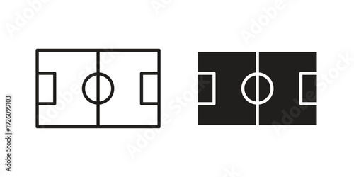Football field icon vector logo design element. Vector emblem template.