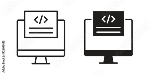 Front end icon vector logo design element. Vector emblem template.