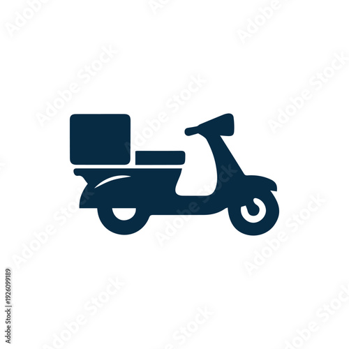 Minimalist Dark Blue Scooter Icon For Fast Delivery Services