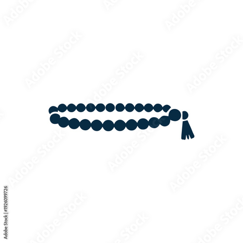 Minimalist Dark Blue Prayer Beads Icon for Meditation and Spirituality