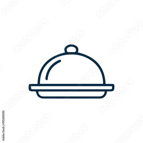 Simple Food Platter Line Icon For Restaurant and Catering Services