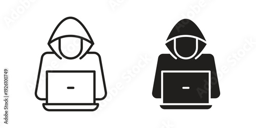 Hacker icon vector logo design element. Vector emblem template.